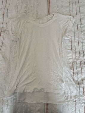 Lightweight Women's White V-Neck Tee